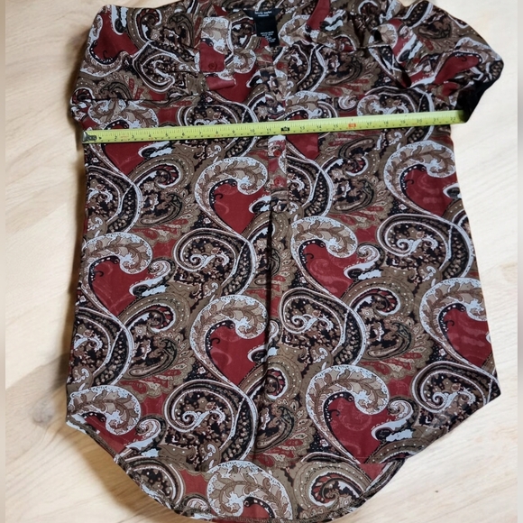 Brody Miles Paisley Print Semi-Sheer Tunic Blouse - Picture 9 of 10